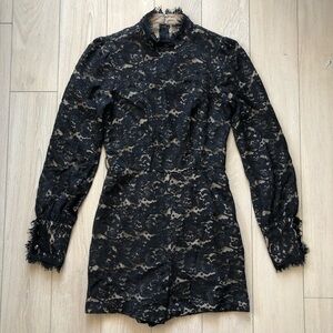 RARE Vintage Betsey Johnson Lace Black Sheath Rompers Size 2 Made in USA